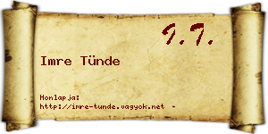 Imre Tünde névjegykártya